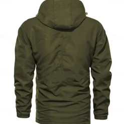 Men's Flag American US Flag Outdoor Jacket Coat Hoodie Jacket Tactical Practical Waterproof Casual Sports Outdoor Daily Wear Zip Front Adjustable Drawstring Hood Graphic Fall Winter Standing Collar
