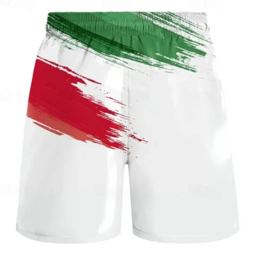 Men's Flag National Flag Swimming Trunks Board Shorts Shorts Mid Waist Fashion Streetwear Designer Casual Daily Holiday Pocket Drawstring Elastic Waist Designer Clothing Apparel