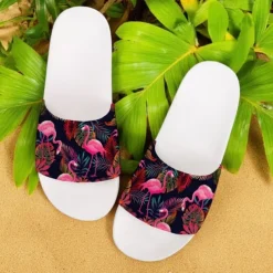 Men's Flamingo Themed Slide Sandals with Colorful Pattern – Casual & Fun Style for Beach, Poolside & Summer Vacations
