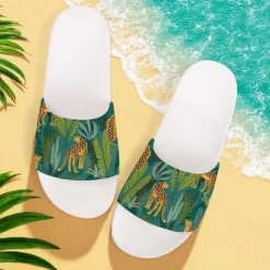 Men's Flamingo Themed Slide Sandals with Colorful Pattern – Casual & Fun Style for Beach, Poolside & Summer Vacations
