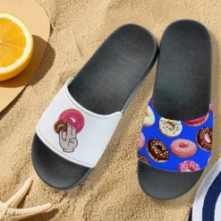 Men's Flamingo Themed Slide Sandals with Colorful Pattern – Casual & Fun Style for Beach, Poolside & Summer Vacations