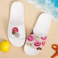 Men's Flamingo Themed Slide Sandals with Colorful Pattern – Casual & Fun Style for Beach, Poolside & Summer Vacations