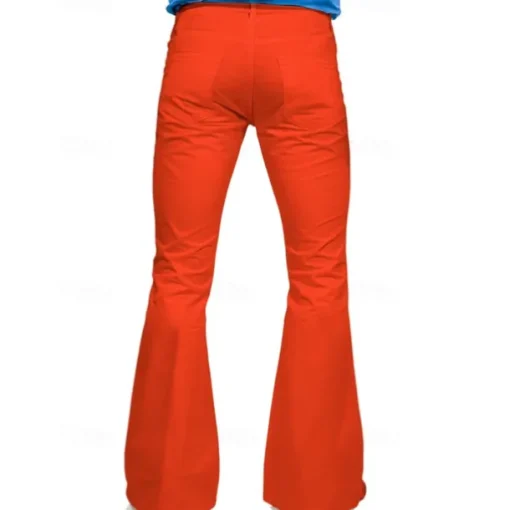 Men's Flared Pants Trousers Casual Pants Pocket Elastic Waist Plain Comfort Breathable Outdoor Daily Going out Fashion Casual Black White