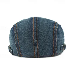 Men's Flat Cap Ascot Hat Newsboy Hat Black Navy Blue Denim Fashion Casual Street Daily Plain Adjustable Sunscreen Breathable