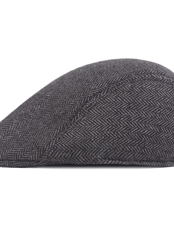 Men's Flat Cap Light Grey Dark Gray Cotton Streetwear Stylish 1920s Fashion Outdoor Daily Going out Graphic Prints Warm