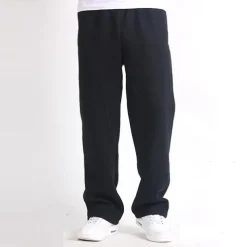 Men's Fleece Pants Sweatpants Joggers Trousers Straight Leg Sweatpants Elastic Waist Straight Leg Solid Color Plain Breathable Comfortable Full Length Sports Outdoor Daily Wear Casual / Sporty