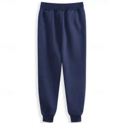 Men's Fleece Pants Sweatpants Joggers Winter Pants Trousers Pocket Drawstring Elastic Waist Solid Color Warm Full Length Daily Casual Plus velvet Loose Fit Light gray-pure light board Dark gray-light