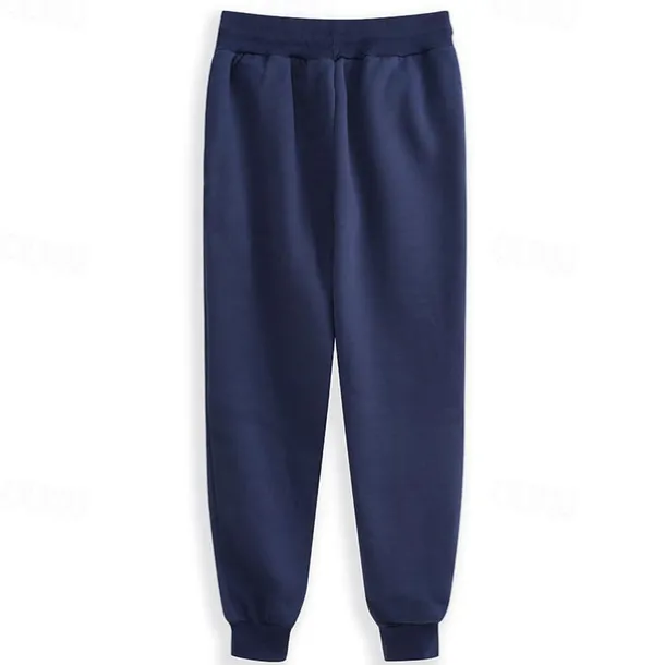 Men's Fleece Pants Sweatpants Joggers Winter Pants Trousers Pocket Drawstring Elastic Waist Solid Color Warm Full Length Daily Casual Plus velvet Loose Fit Light gray-pure light board Dark gray-light