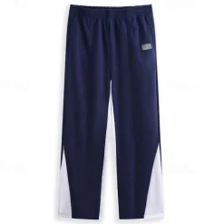 Men's Fleece Pants Sweatpants Trousers Straight Leg Sweatpants Flared Sweatpants Pocket Drawstring Elastic Waist Color Block Comfort Breathable Outdoor Daily Going out Fashion Casual Black-White Black