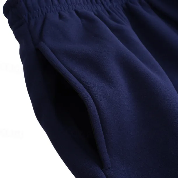 Men's Fleece Pants Sweatpants Trousers Straight Leg Sweatpants Flared Sweatpants Pocket Drawstring Elastic Waist Color Block Comfort Breathable Outdoor Daily Going out Fashion Casual Black-White Black