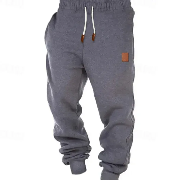 Men's Fleece Pants Sweatpants Joggers Trousers Drawstring Plain Comfort Breathable Outdoor Daily Going out Fashion Casual Black Green