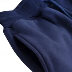 Men's Fleece Pants Sweatpants Joggers Workout Pants Track Pants Pocket Elastic Waist Solid Color Lightweight Casual Daily Trousers Athletic Blackine White