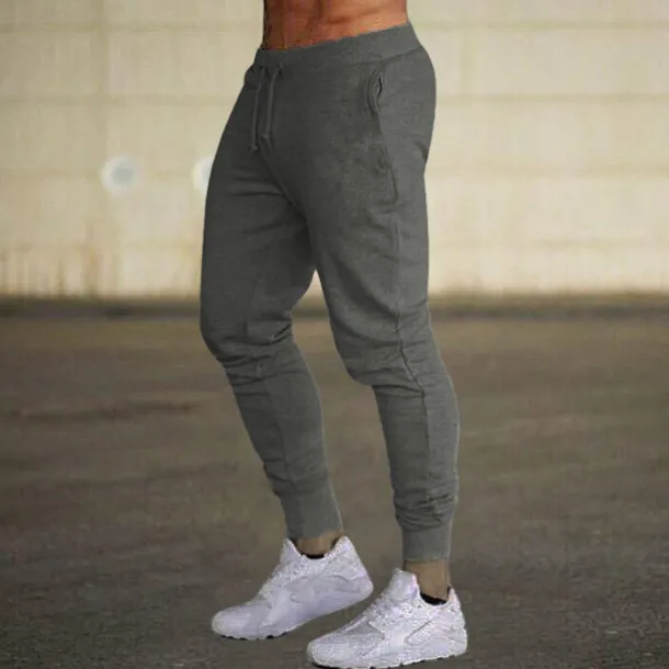 Men's Fleece Pants Sweatpants Joggers Workout Pants Track Pants Pocket Elastic Waist Solid Color Lightweight Casual Daily Trousers Athletic Blackine White