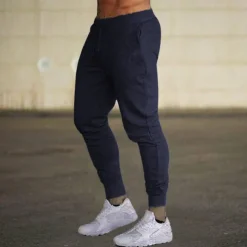 Men's Fleece Pants Sweatpants Joggers Workout Pants Track Pants Pocket Elastic Waist Solid Color Lightweight Casual Daily Trousers Athletic Blackine White