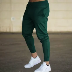 Men's Fleece Pants Sweatpants Joggers Workout Pants Track Pants Pocket Elastic Waist Solid Color Lightweight Casual Daily Trousers Athletic Blackine White