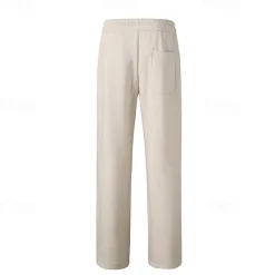 Men's Fleece-lined Athletic Pants Active Pants Active Joggers Full Length Outdoor Vacation Home Sports Fashion Navy Blue Beige Micro-elastic