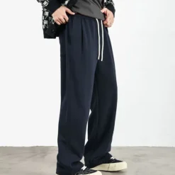 Men's Fleece-lined Athletic Pants Active Pants Active Joggers Full Length Outdoor Vacation Home Sports Fashion Navy Blue Beige Micro-elastic