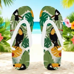 Men's Flip-flop Sandals with Goose Design and Rope Pattern – Laid-back Beach Style for Men during Beach Outings and Summer Activities