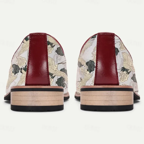 Men's Floral Jacquard Slip-On Loafers with Tassel Detail - Premium Embroidered Shoes for Semi-Formal and Casual Outings