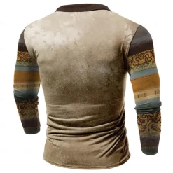 Men's Florals Sweatshirt Sweatshirt Long Sleeve Sweatshirt V Neck Ethnic Print Drawstring Spring Fall