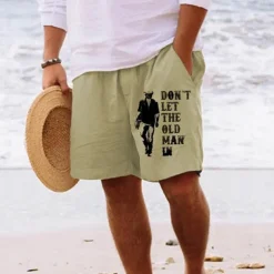 Men's Four Leaf Clover Shorts Summer Shorts Beach Shorts Mid Waist Hawaiian Casual Holiday St. Patrick's Day Drawstring Elastic Waist Print Designer Clothing Apparel