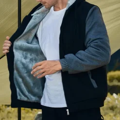 Men's Full Zip Hoodie Zip Up Hoodie Fleece Jacket Black Blue Light Grey Dark Gray Hooded Color Block Zip Up Patchwork Pocket Sports & Outdoor Daily Holiday Polyester Streetwear Basic Casual Fall