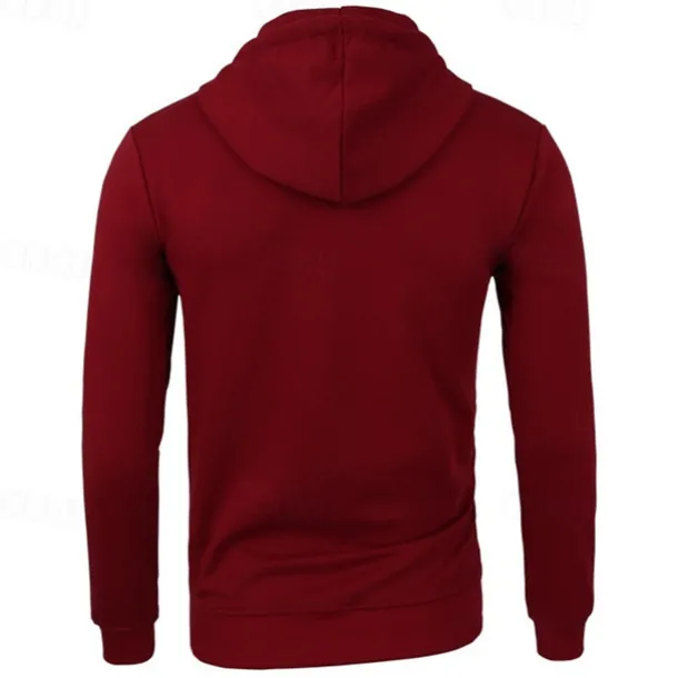 Men's Full Zip Hoodie Zip Up Hoodie Black Wine Navy Blue Light Grey Dark Gray Hooded Plain Zip Up Patchwork Pocket Sports & Outdoor Daily Holiday Polyester Streetwear Basic Casual Spring & Fall