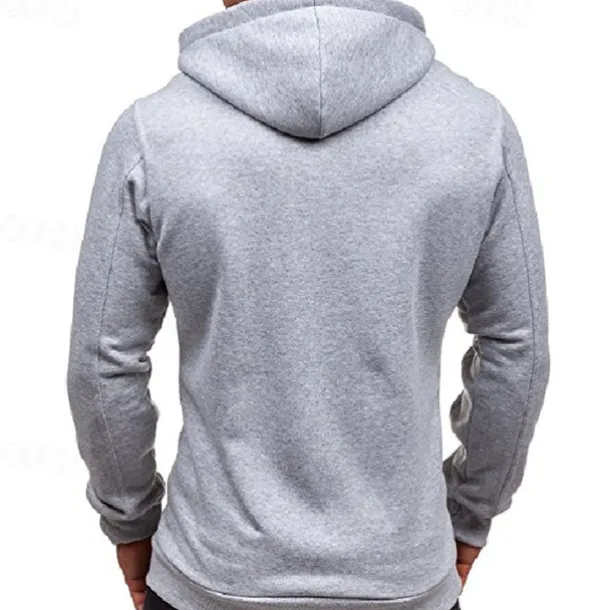 Men's Full Zip Hoodie Zip Up Hoodie Black Wine Navy Blue Light Grey Dark Gray Hooded Plain Zip Up Patchwork Pocket Sports & Outdoor Daily Holiday Polyester Streetwear Basic Casual Spring & Fall