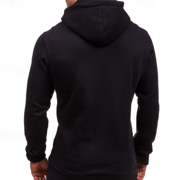 Men's Full Zip Hoodie Zip Up Hoodie Black Wine Navy Blue Light Grey Dark Gray Hooded Plain Zip Up Patchwork Pocket Sports & Outdoor Daily Holiday Polyester Streetwear Basic Casual Spring & Fall