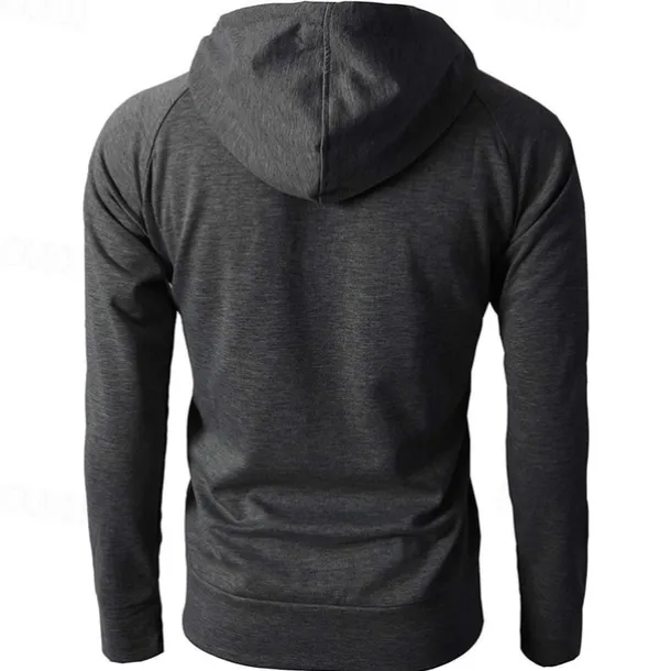 Men's Full Zip Hoodie Zip Up Hoodie Fleece Hoodie Black Wine Army Green Navy Blue Khaki Hooded Plain Zip Up Pocket Sports & Outdoor Daily Holiday Polyester Streetwear Basic Casual Fall & Winter