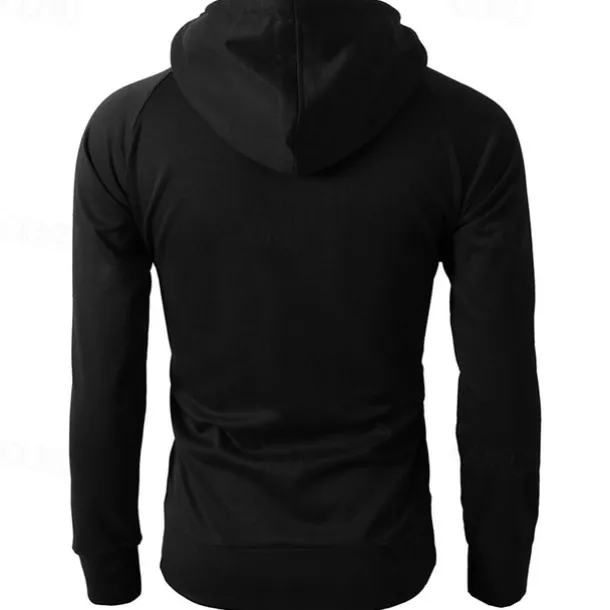 Men's Full Zip Hoodie Zip Up Hoodie Fleece Hoodie Black Wine Army Green Navy Blue Khaki Hooded Plain Zip Up Pocket Sports & Outdoor Daily Holiday Polyester Streetwear Basic Casual Fall & Winter