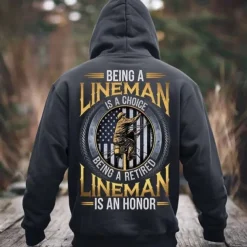 Men's Funny Electrician Hoodies Sweatshirt Fashion Long Sleeve Crew Neck Holiday Streetwear Black Blue Drawstring Fall Winter Designer