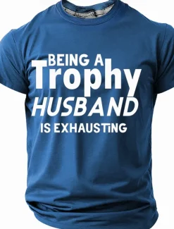 Men's Funny Husband T Shirt Short Sleeve T shirt 3D Print Crew Neck Shirt Fashion Daily Street Daily Black Red Blue Summer Spring Clothing Apparel S M L XL XXL XXXL