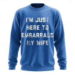 Men's Funny Slang Sweatshirt Fashion Daily Long Sleeve Crew Neck Black White Crewneck 3D All Seasons Designer