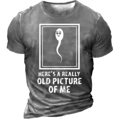 Men's Funny Sperm Here's Graphic Prints T Shirt Tee Funny T Shirts Distressed T Shirt Short Sleeve T shirt 3D Print Crew Neck Shirt Vintage Sports Designer Outdoor Street Daily