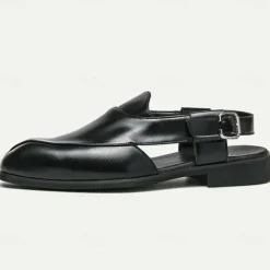 Men's Genuine Leather Open-Back Clogs & Mules - Comfortable Slip-On Formal and Casual Footwear