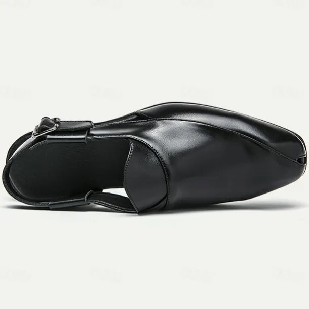 Men's Genuine Leather Open-Back Clogs & Mules - Comfortable Slip-On Formal and Casual Footwear