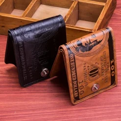 Men's Genuine Leather Wallet Vintage Short Multi Function ID Credit Card Holder Gifts To Men On Valentine's Day Father's Day