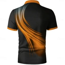 Men's Geometic Line Polo Short Sleeve Polo Shirts Collared Shirts Business Casual Outdoor Athleisure Daily Wear 3D Print Summer Red Blue Purple