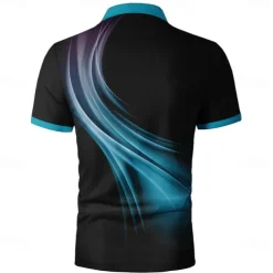 Men's Geometic Line Polo Short Sleeve Polo Shirts Collared Shirts Business Casual Outdoor Athleisure Daily Wear 3D Print Summer Red Blue Purple