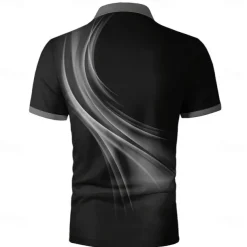 Men's Geometic Line Polo Short Sleeve Polo Shirts Collared Shirts Business Casual Outdoor Athleisure Daily Wear 3D Print Summer Red Blue Purple