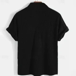 Men's Geometic Line Waffle Polo Shirts Short Sleeve Polo Shirts Collared Shirts Business Casual School Business Athleisure Buttons 3D Print Summer Red Blue Purple