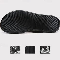 Men's Geometric Embossed Open-Toe Sandals – Adjustable Strap Design for Casual Beach and Summer Wear