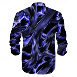 Men's Geometric Pattern Graffiti Button Up Shirt Printed Shirts Long Sleeve Subcultural Vacation Party Street Spring & Summer Turndown Print Button-Down Pink Red Blue Sky Blue Purple