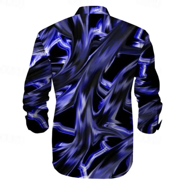 Men's Geometric Pattern Graffiti Button Up Shirt Printed Shirts Long Sleeve Subcultural Vacation Party Street Spring & Summer Turndown Print Button-Down Pink Red Blue Sky Blue Purple