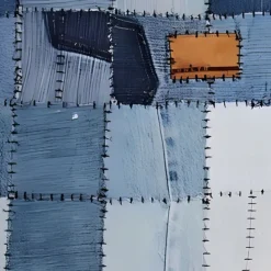 Men's Geometric Plaid 3D Sweatshirt Casual Long Sleeve High Neck Party Club Blue Brown Zipper Quarter Zip Fall Winter Designer