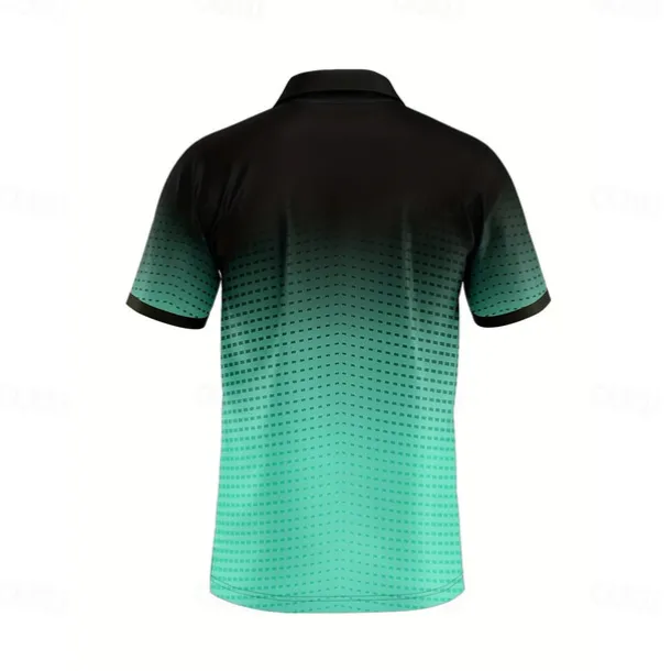 Men's Geometric Polo Short Sleeve Polo Shirts Collared Shirts Business Casual School Outdoor Athleisure Daily Wear 3D Print Summer Lake blue Sky Blue Purple