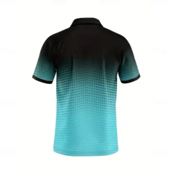 Men's Geometric Polo Short Sleeve Polo Shirts Collared Shirts Business Casual School Outdoor Athleisure Daily Wear 3D Print Summer Lake blue Sky Blue Purple
