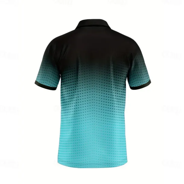 Men's Geometric Polo Short Sleeve Polo Shirts Collared Shirts Business Casual School Outdoor Athleisure Daily Wear 3D Print Summer Lake blue Sky Blue Purple