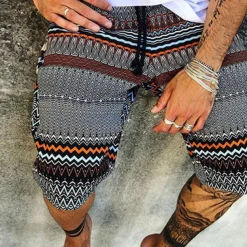 Men's Geometric Skull Stripe Swim Trunks Swim Shorts Board Shorts Low Waist Casual Hip-Hop Outdoor Daily Holiday Print Straight Leg Designer Clothing Apparel